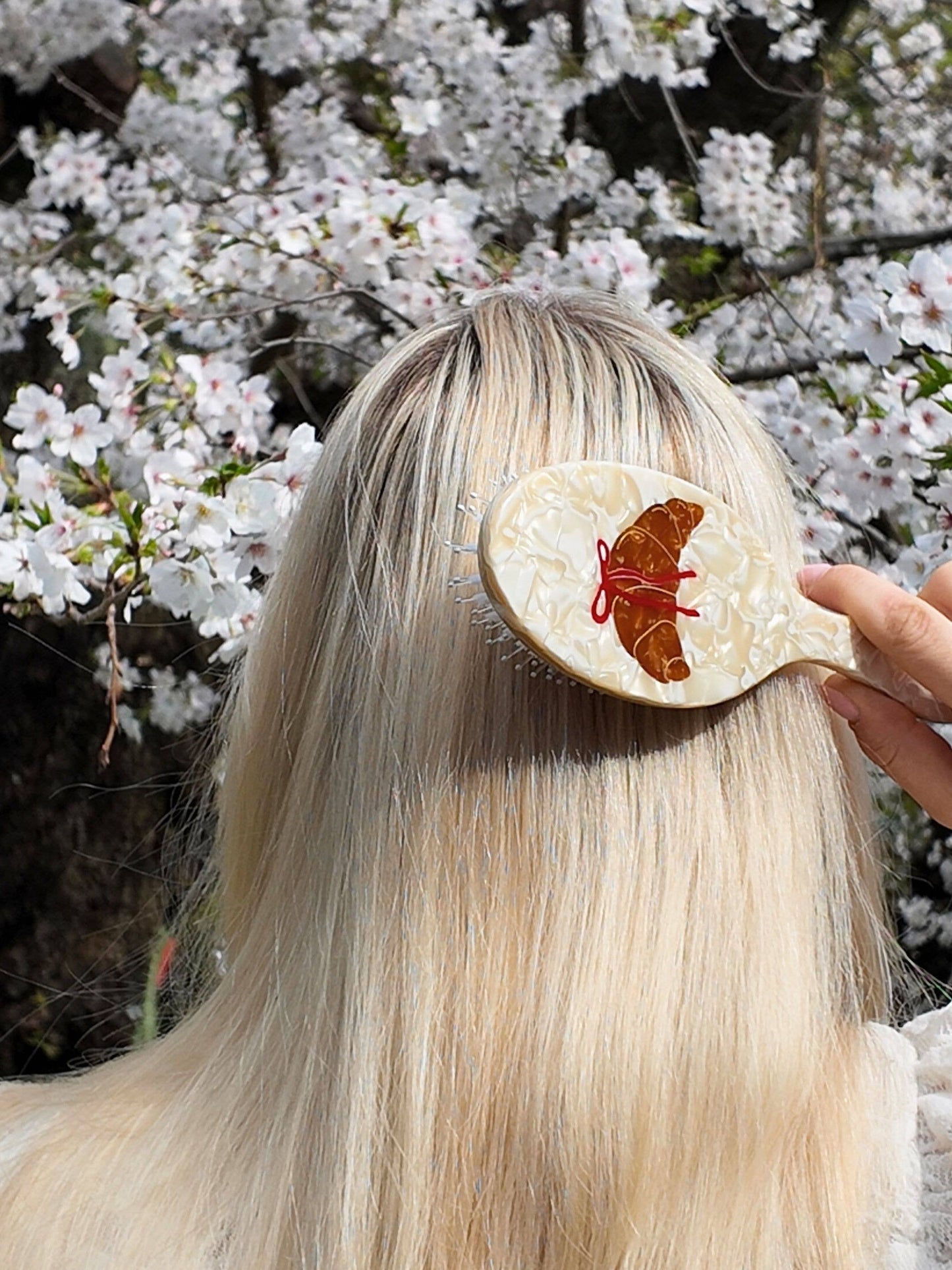 Hand-painted Bow Croissant Amazing Hair Day Brush