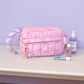 Quilted Scrunchies Striped Bow Printed Pouch