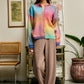 Space-Dye Striped Button-Down Cardigan: RAINBOW