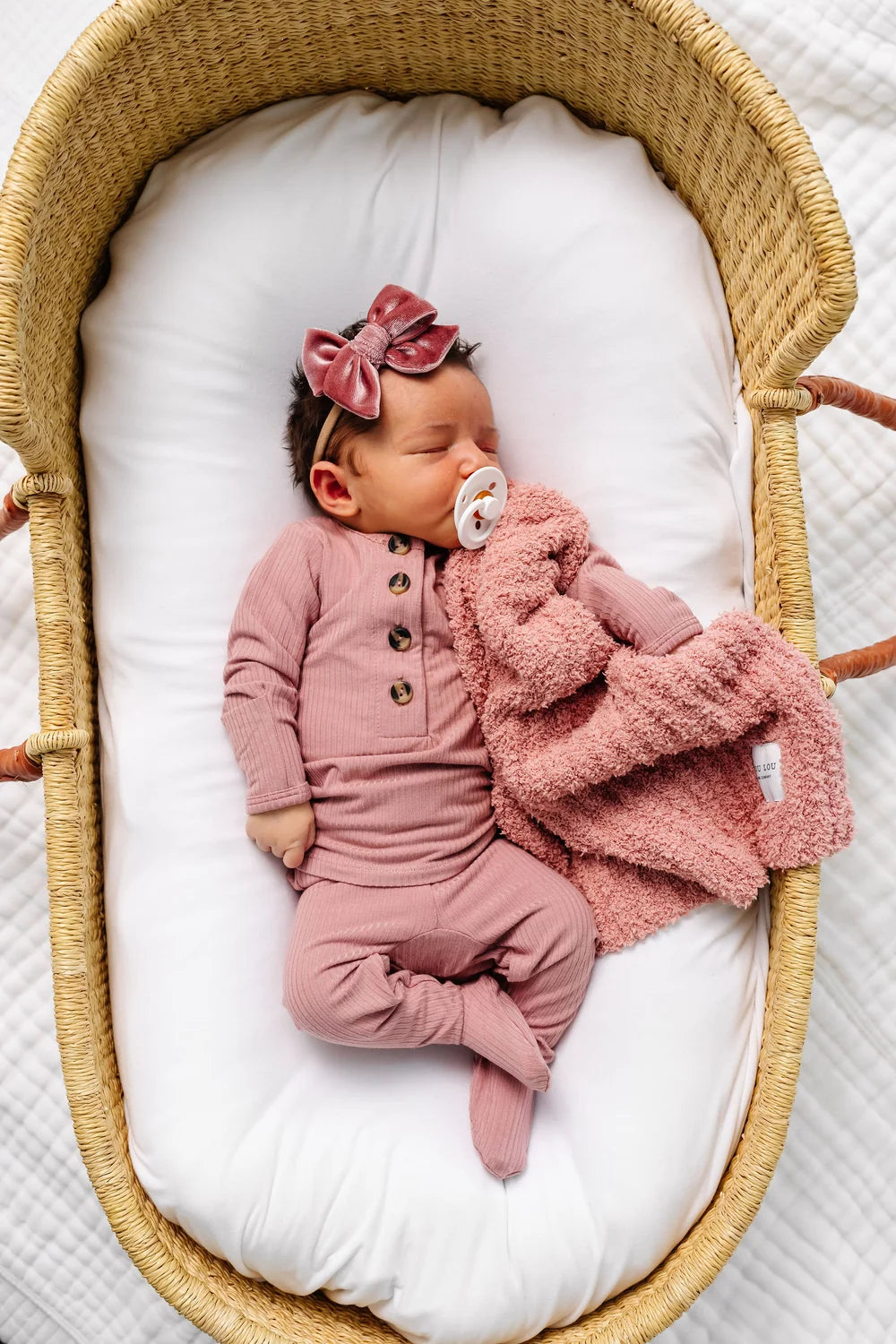 Chenille Blanket - Rose - Mini/Lovey - Lou Lou & Co