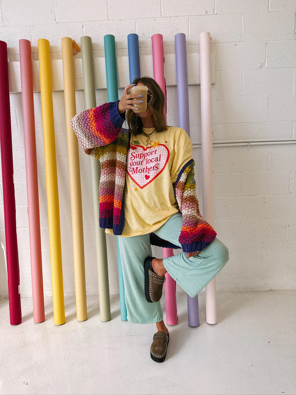 support local mothers heart graphic tee - ETTA & EAST