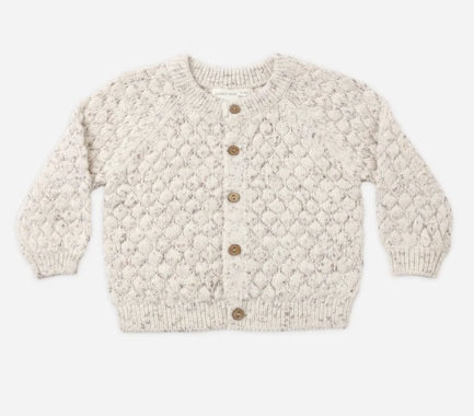 Bubble Knit Cardigan Natural Confetti - Quincy Mae