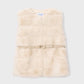 Girl Faux Fur Belted Vest- Cream - Mayoral