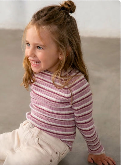 Pink Stripe Knit Sweater - Mayoral