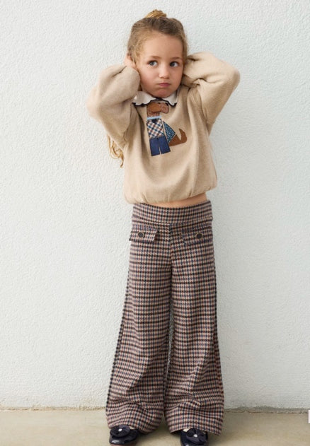 Girl Jacquard Pants -Cinnamon