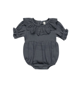 Collared Romper || Indigo