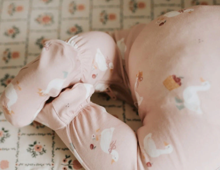 Dress-Up Duck Print on Primrose LunaKnit Sleeper