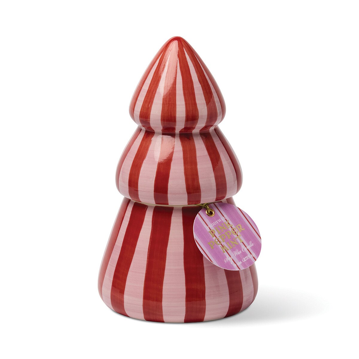 Cabana Christmas 9oz Hand Painted Striped Tree - Pink Peppermint