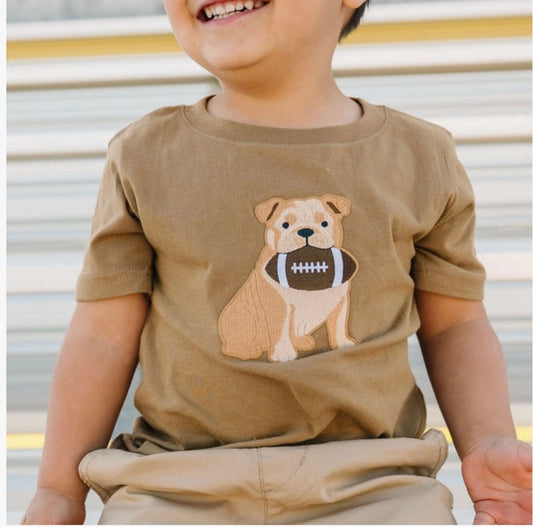 Bulldog Football Patch Short Sleeve T-Shirt