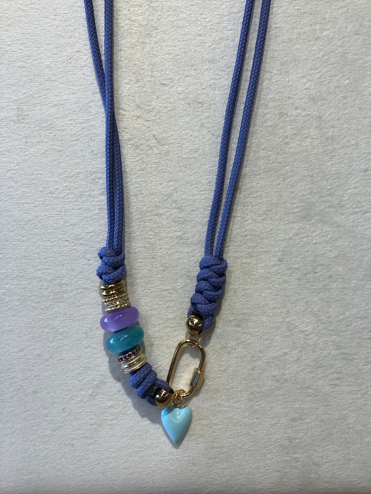 Paracord Heart Charm with beads Necklace - Baby Sweet Pea's Boutique