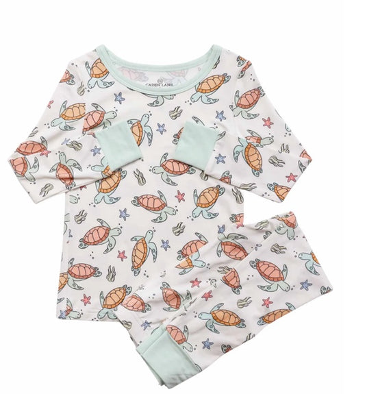 Two Piece Pajama Set | Turtley Rad - Caden Lane