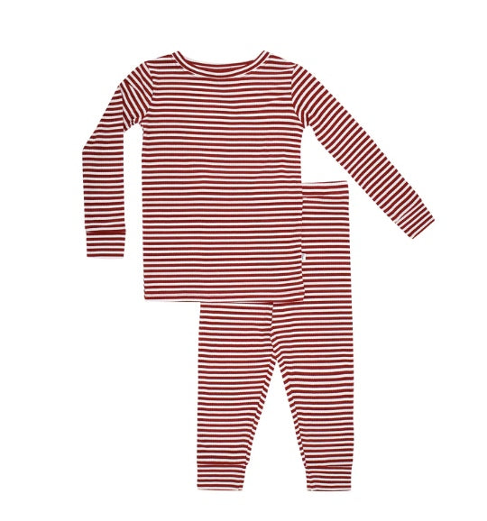 Red Stripe Small Ribbed Two-Piece Set