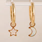 Moon/Star Opal Charms Earrings - Pierced