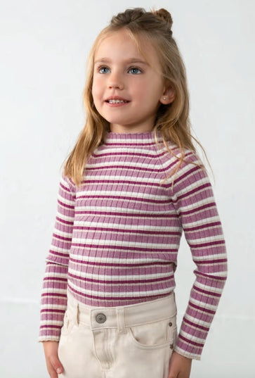 Pink Stripe Knit Sweater - Mayoral