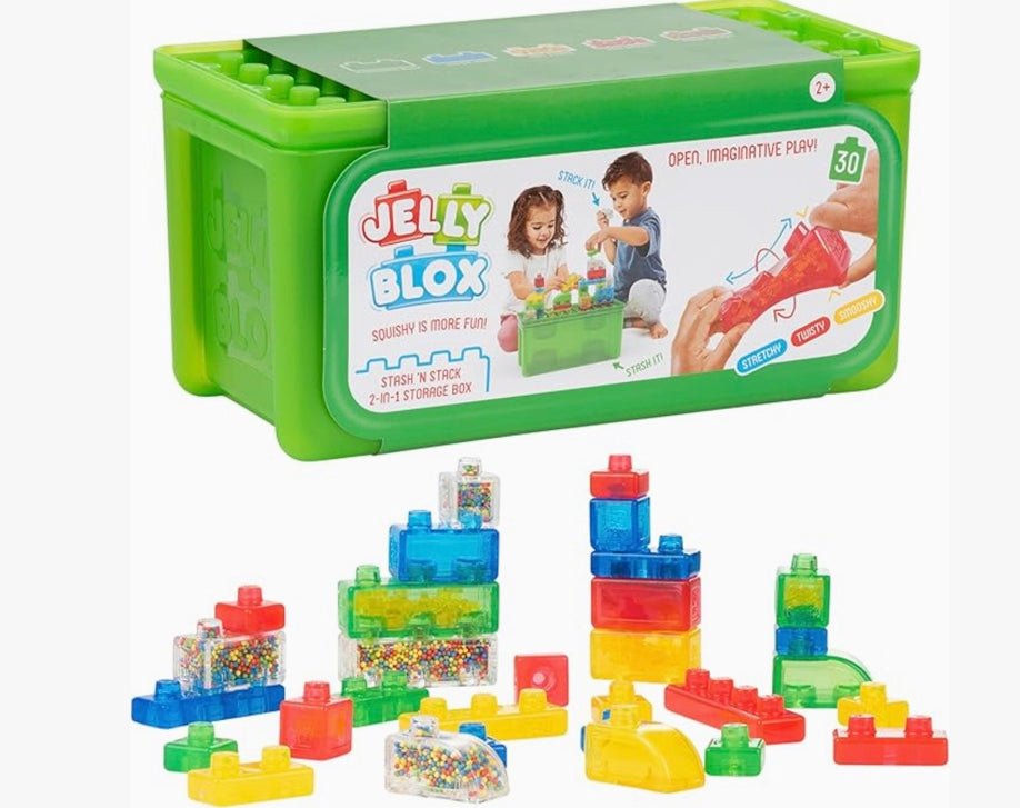 Jelly Blox Stackable Stash & Stack Sensory- 30 Pieces