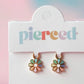 Rainbow Daisy Charm Earrings - Pierced