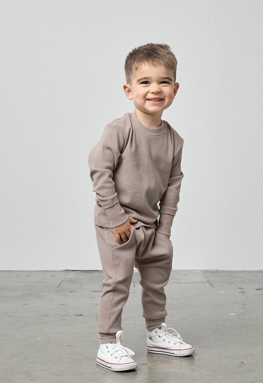 Ribbed Jogger - Mushroom