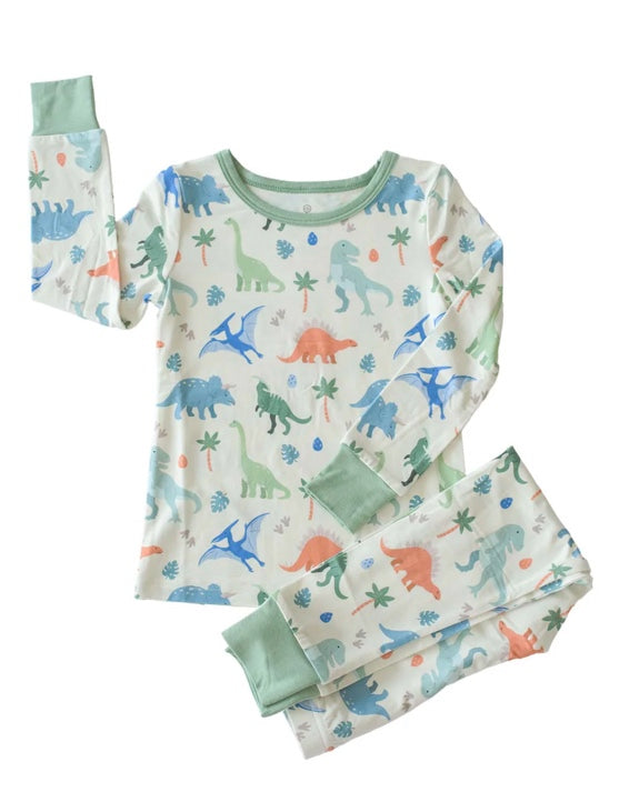 Two Piece Bamboo Pajama Set | Little Fossil Neutral