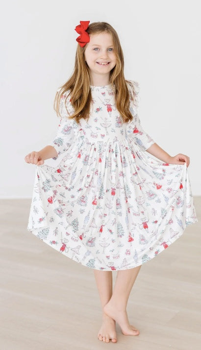 Clara's Christmas Ruffle Twirl Dress