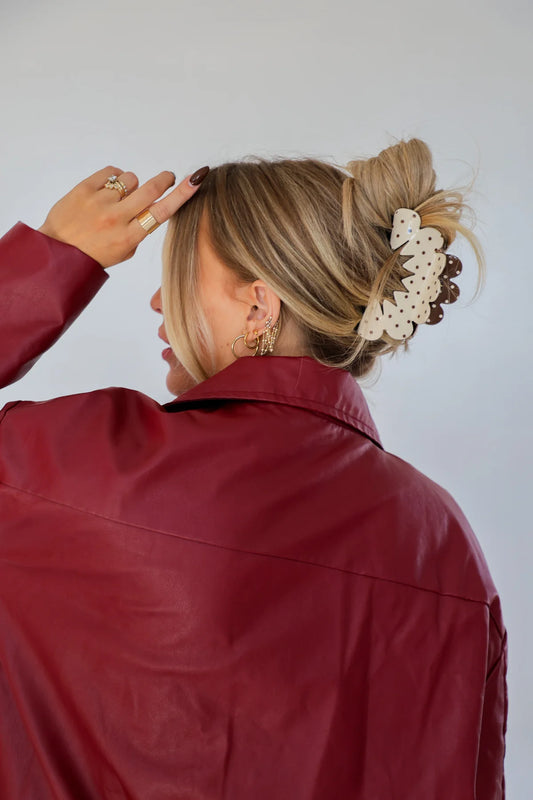 BROWN & CREAM PETAL ARCH CLAW