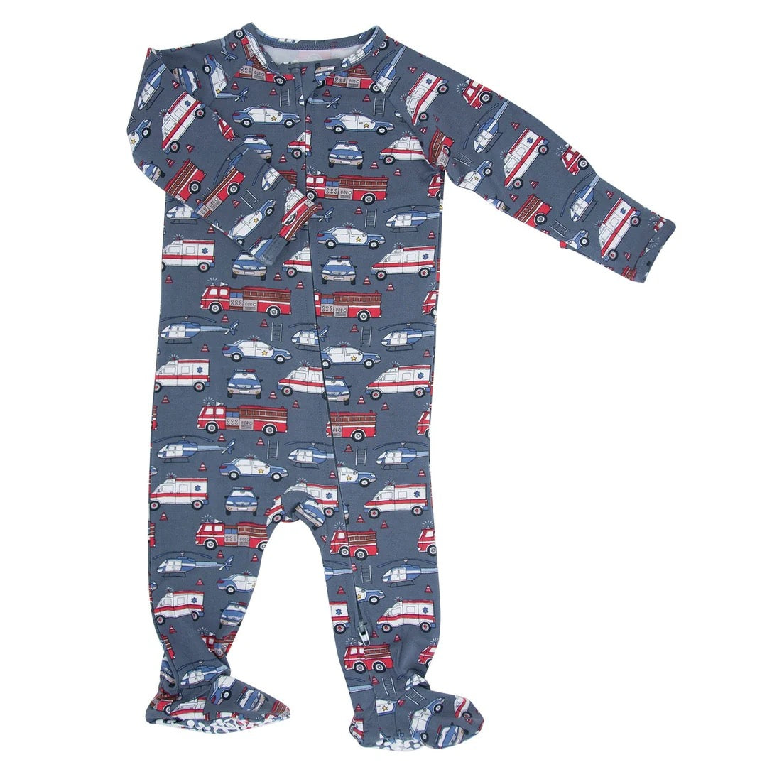 Ironman Zipper Footie - Sweet Bamboo