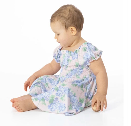 Hydrangeas  Smocked Twirly Dress and Bloomer