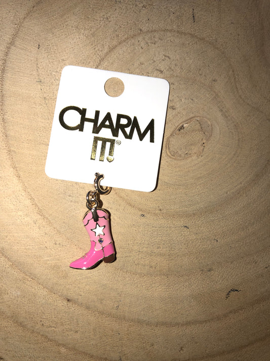 Pink Cowboy Boot Charm