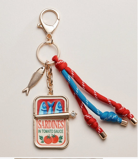 Sardine Tin Keychain | Tassel Charm - Lilla Haven