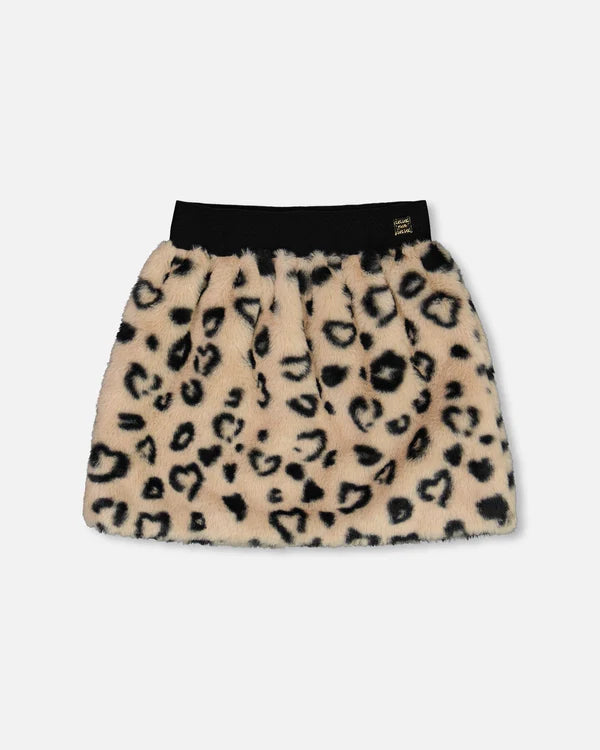 Maxine Faux Fur Skirt Leopard - Deux Par Deux