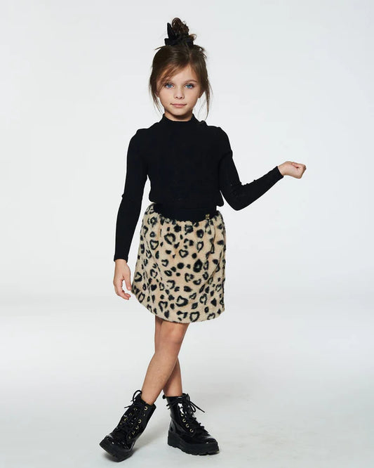 Maxine Faux Fur Skirt Leopard - Deux Par Deux