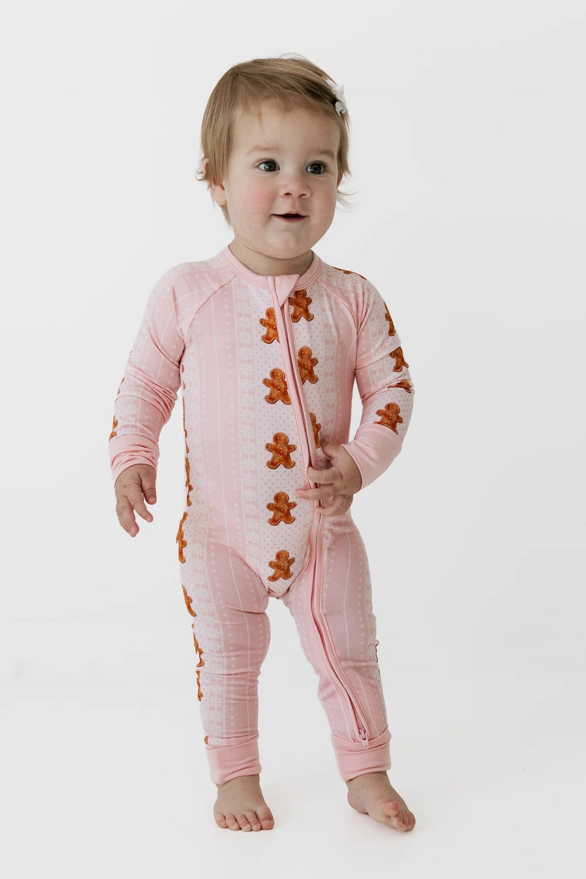 Gingerbread Cookie Zipper Romper