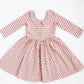 3/4 Sleeve Twirl Dress in Vintage Rose Collared