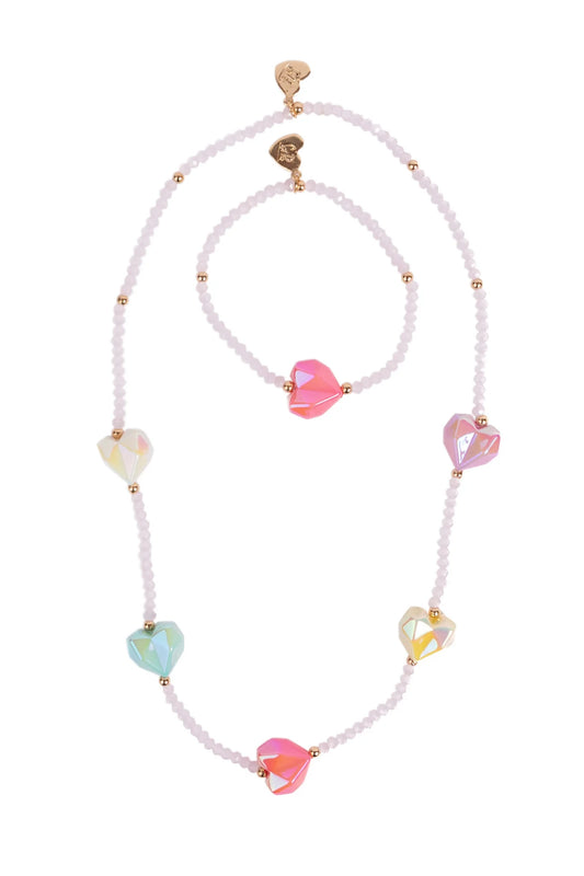 Heart Geode Necklace & Bracelet Set Sale price