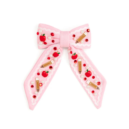 Apple Gemstone Bow Clip - Sweet Wink