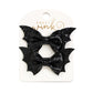 Glitter Bat Halloween Bow Clip Set
