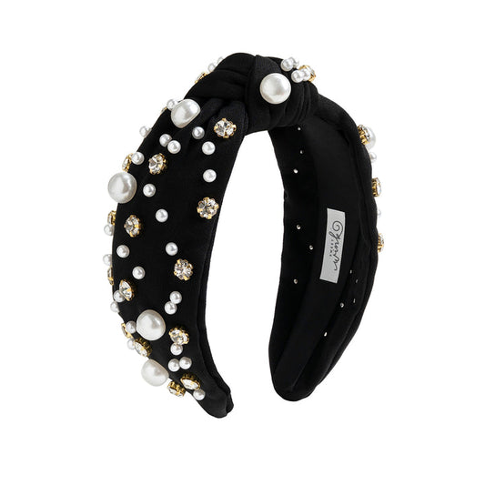 Black Pearl Gemstone Headband