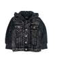 Washed Hooded Denim Jacket - Black