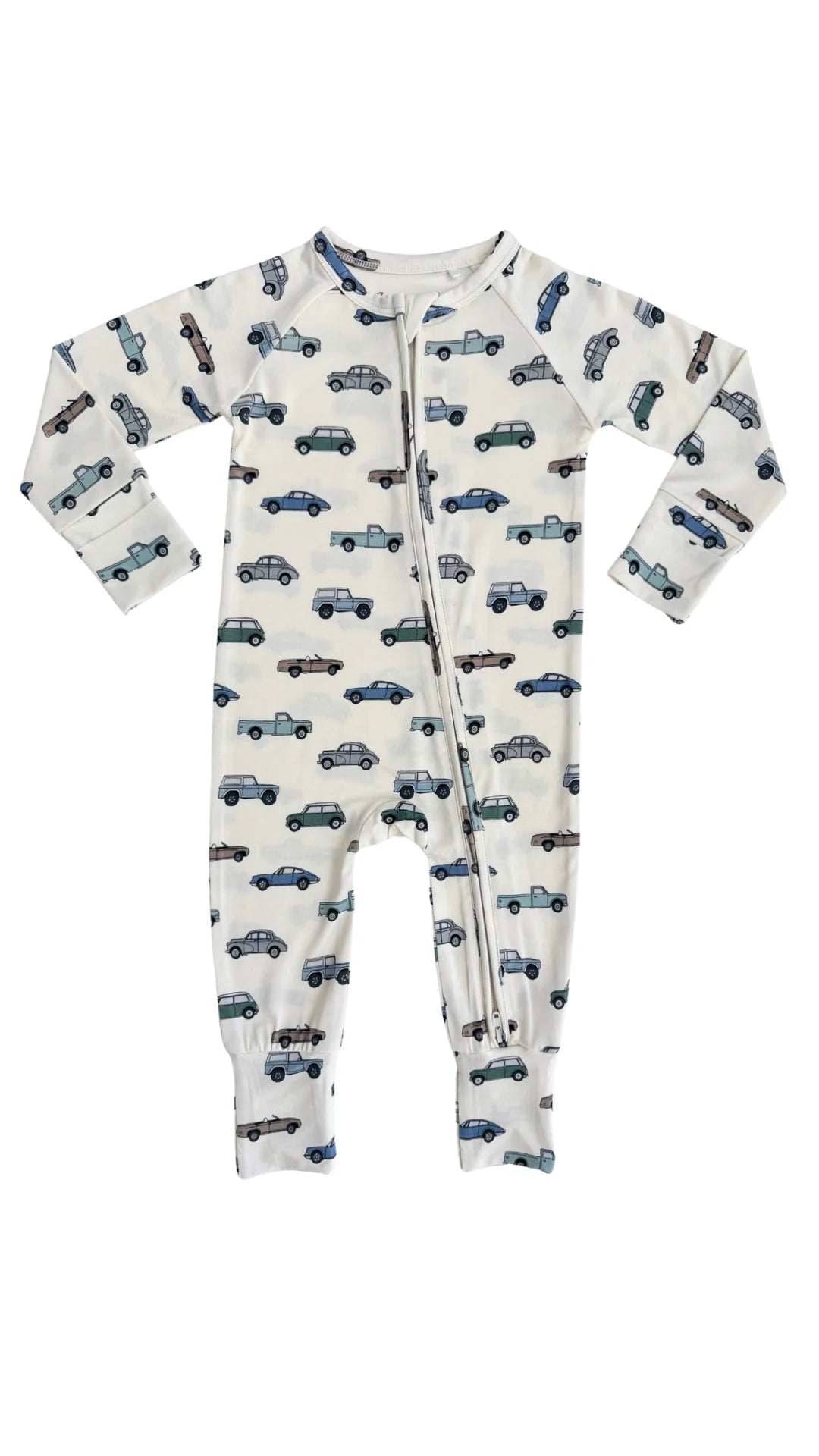 Vintage Cars Zipper Romper - In My Jammers