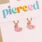 Flamingo Floatie Earring Charms - Pierced