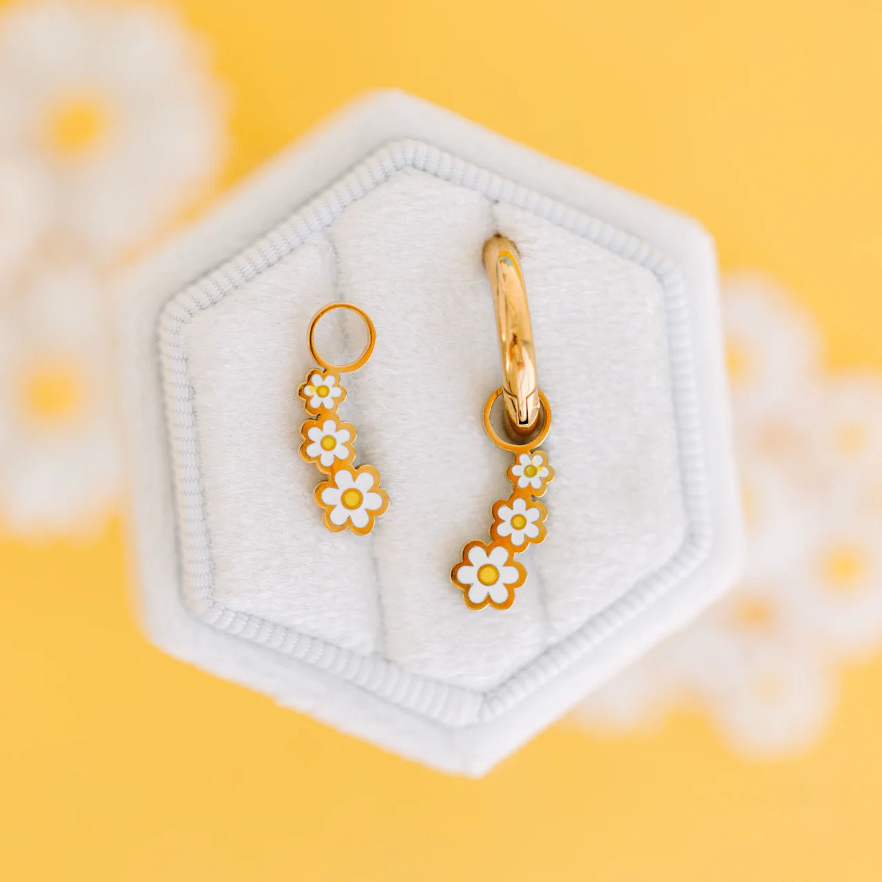 Daisy Crawler Earring Charms - Pierced