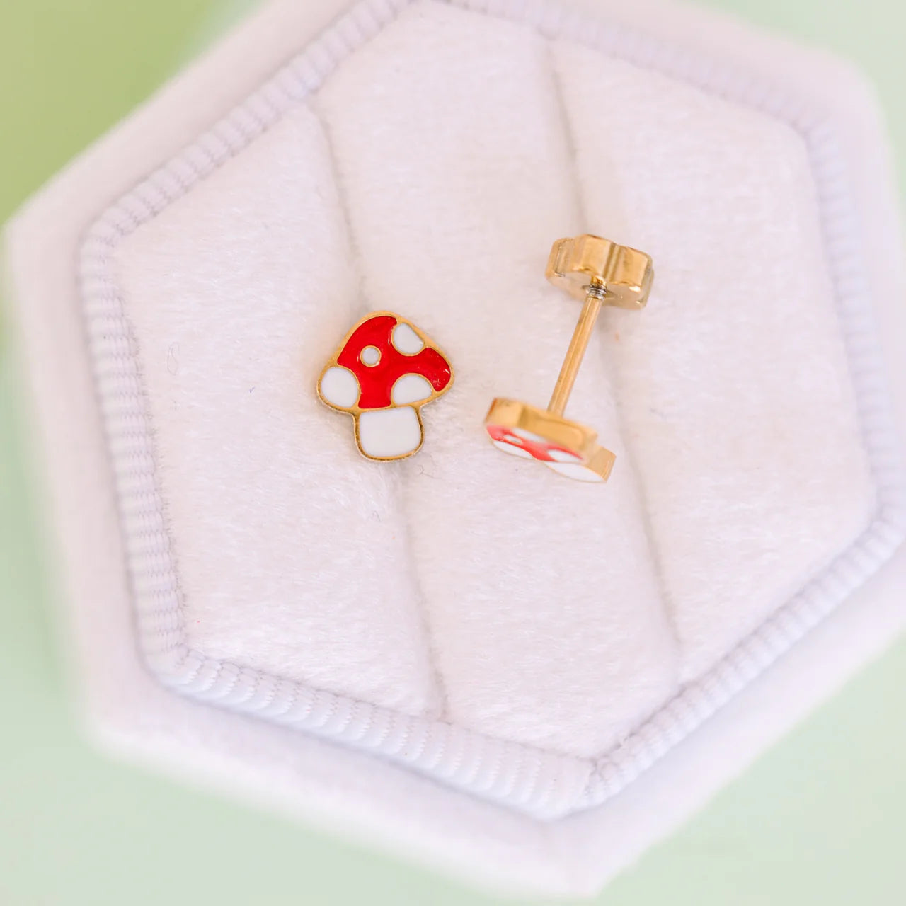 Mushroom Stud Earring - Pierced