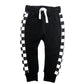 Side Checkered Jogger - Black