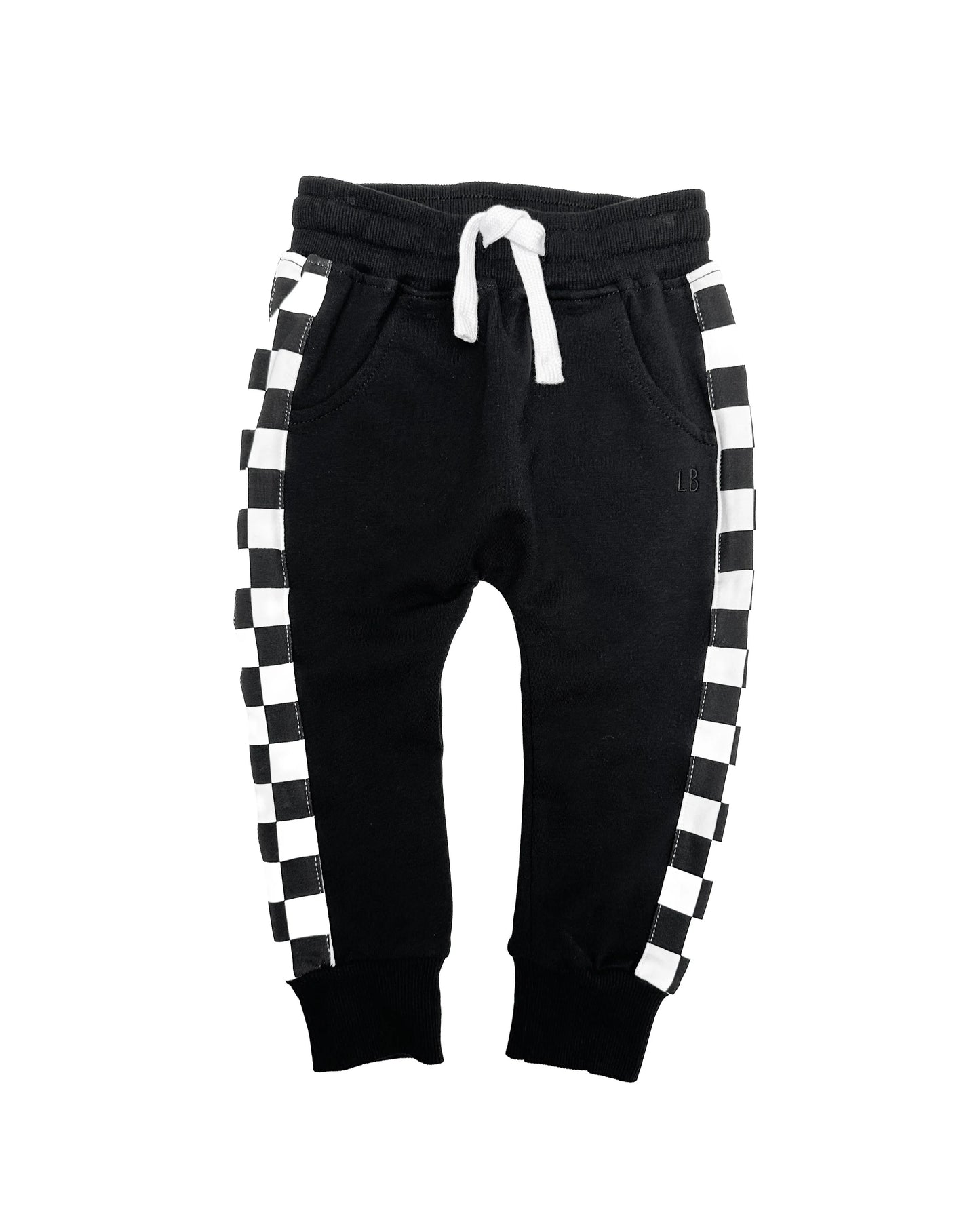 Side Checkered Jogger - Black