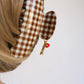 BROWN GINGHAM TOMATO CHARM CLAW - KAXI