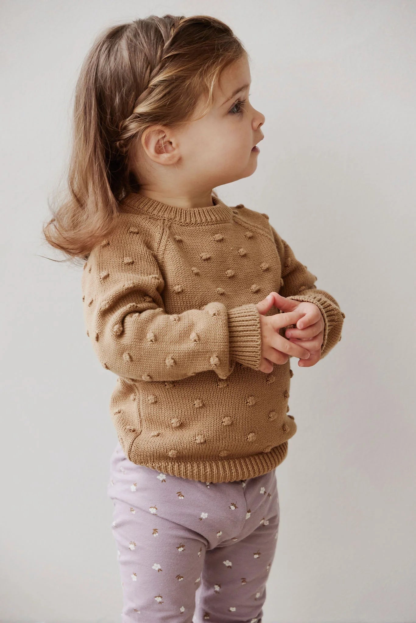 Dotty Knit Jumper - Caramel Cream - Jamie Kay