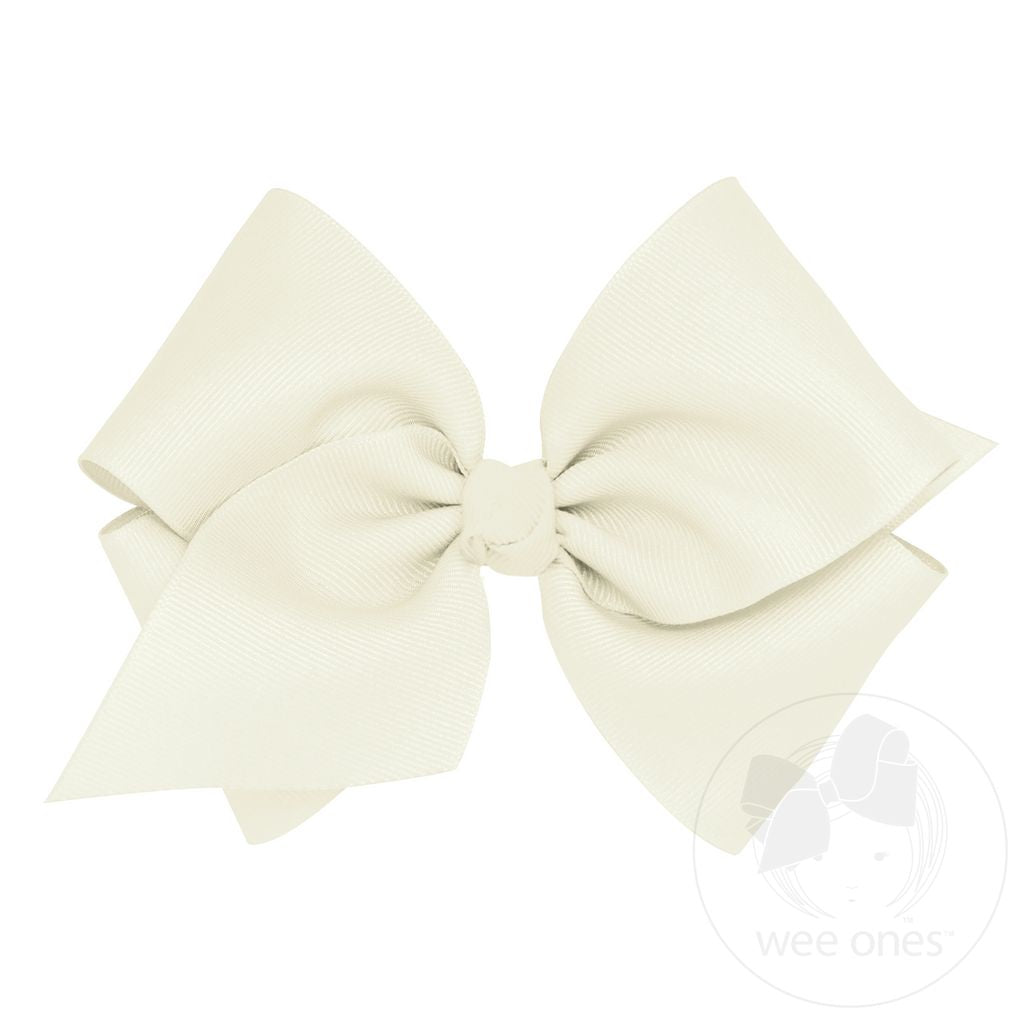 Mini King Classic Hair Bow Antique White