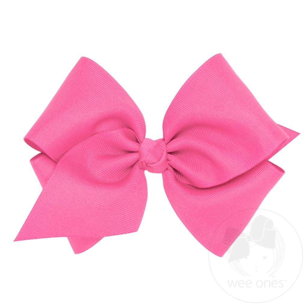 Mini King Classic Hair Bow Hot Pink