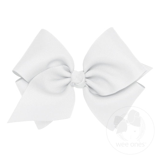 Mini King Classic Hair Bow White