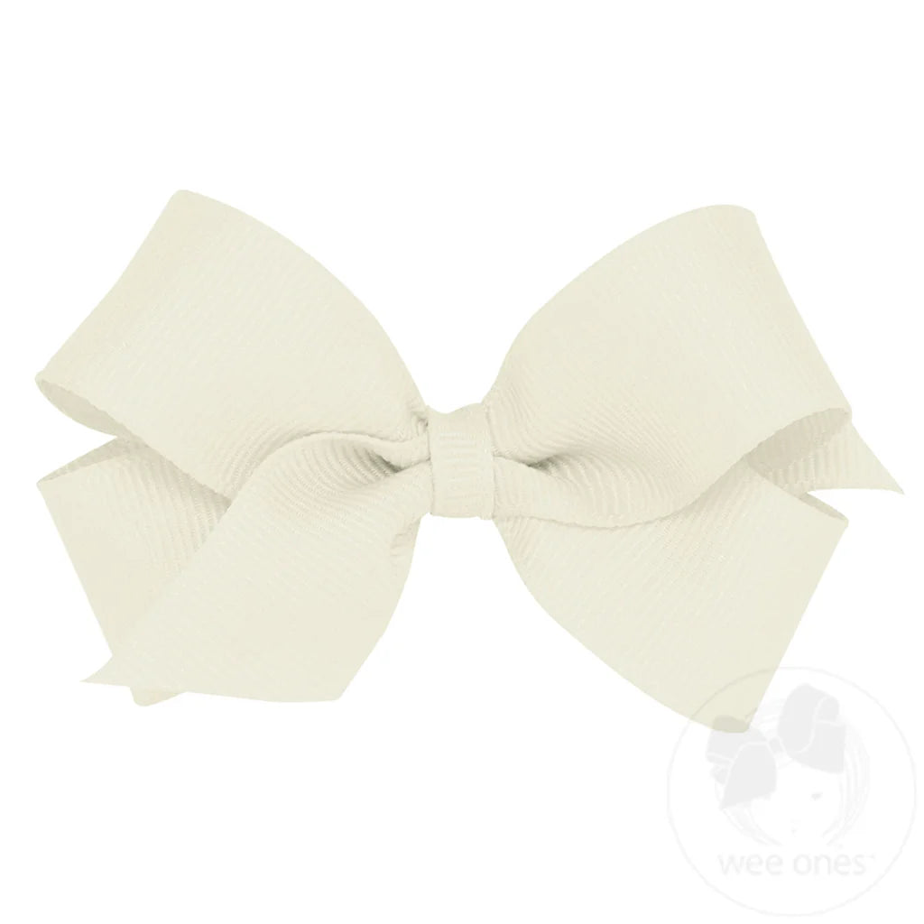 Mini Classic Hair Bow Antique White