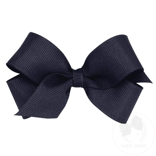 Mini Classic Hair Bow Navy